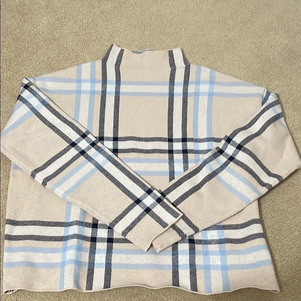 Plaid High-Neck Sweater
